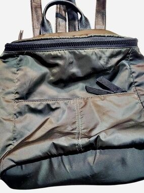 Compact Black Nylon Backpack with Front Pocket